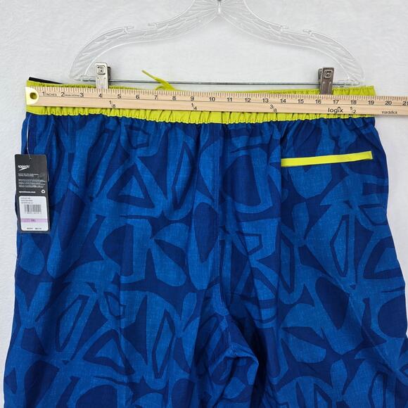 Speedo‎ Men's Boardshort Swim Trunks Blue Yellow XXL UPF 50+ Geometric - Picture 6 of 11